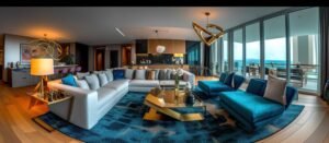Luxury villa interior showcasing the work of leading interior design companies in Dubai with a blend of traditional and modern aesthetics.