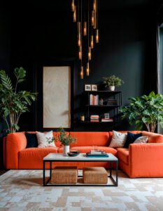 Modern living room showcasing luxury interior design Dubai style with elegant furniture and natural lighting.