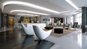 Luxury living room with modern Arabic-inspired decor designed by a Dubai interior design company.